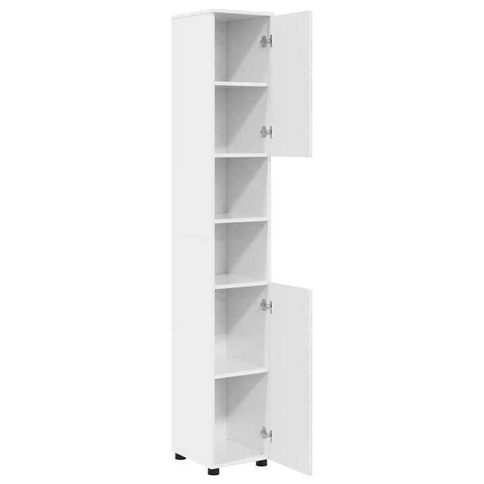 Dulap de Baie Alb lucios 30 x 35 x 192 cm Lemn compozit & Metal - WALTI WALTI