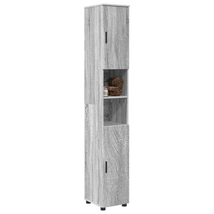 Dulap de Baie Gri Sonoma 30 x 35 x 192 cm Lemn compozit & Metal - WALTI WALTI