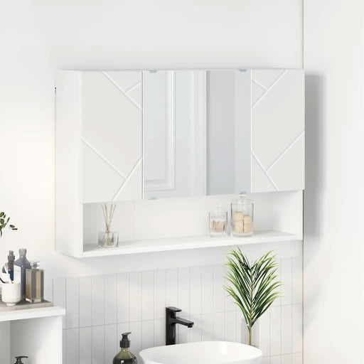 Dulap cu oglindă pentru baie Alb 80 x 17 x 55 cm Lemn compozit - WALTI WALTI
