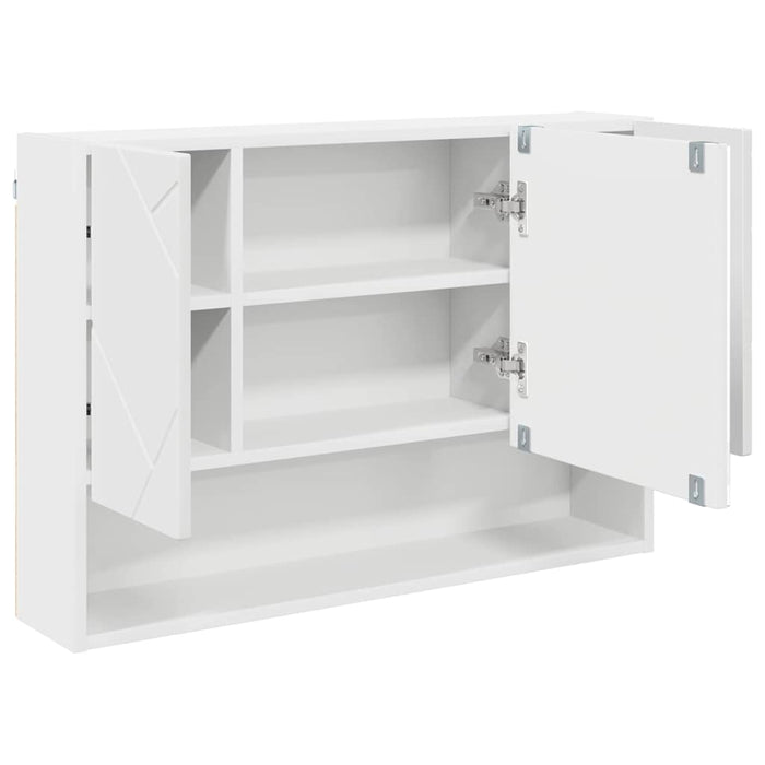 Dulap cu oglindă pentru baie Alb 80 x 17 x 55 cm Lemn compozit - WALTI WALTI