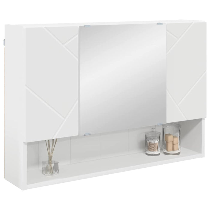 Dulap cu oglindă pentru baie Alb 80 x 17 x 55 cm Lemn compozit - WALTI WALTI