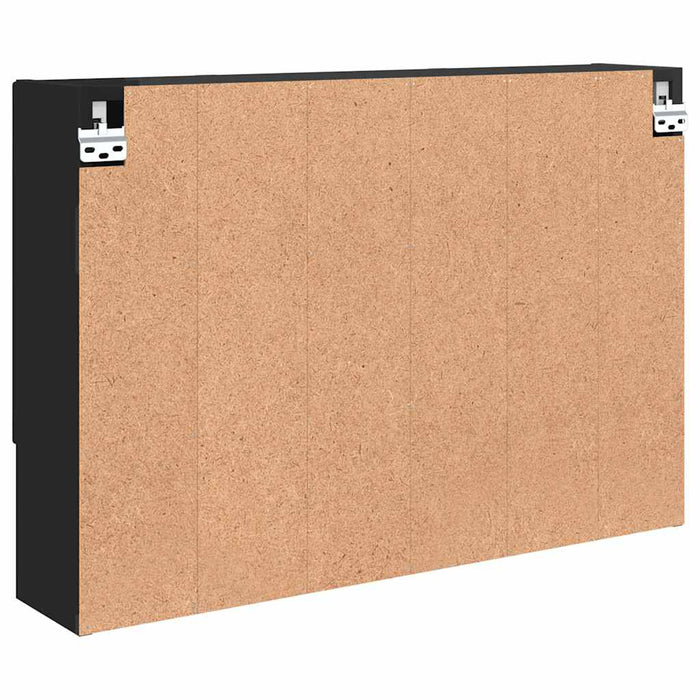 Dulap cu oglindă Pe perete Negru 80 x 17 x 55 cm Lemn compozit WALTI