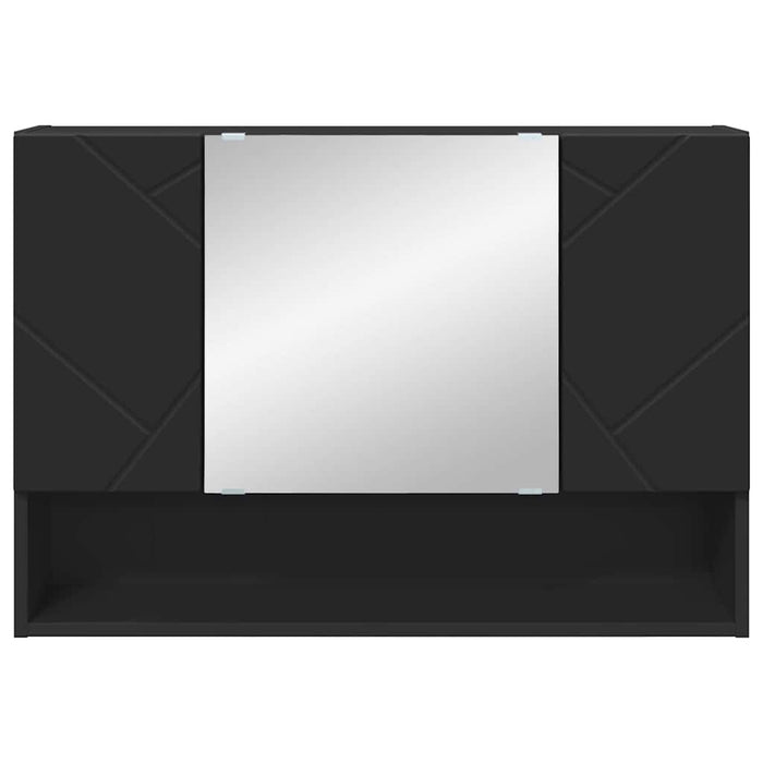 Dulap cu oglindă Pe perete Negru 80 x 17 x 55 cm Lemn compozit WALTI