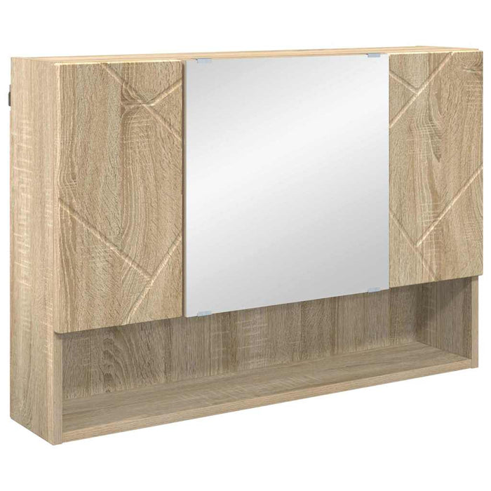 Dulap cu oglindă Stejar Sonoma 80 x 17 x 55 cm Lemn compozit WALTI
