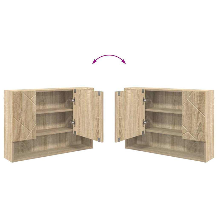 Dulap cu oglindă Stejar Sonoma 80 x 17 x 55 cm Lemn compozit WALTI