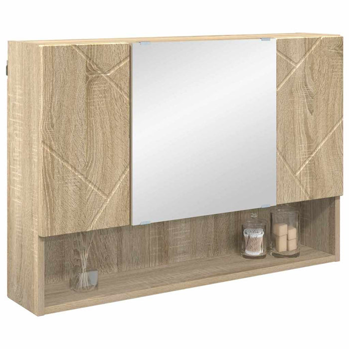 Dulap cu oglindă Stejar Sonoma 80 x 17 x 55 cm Lemn compozit WALTI