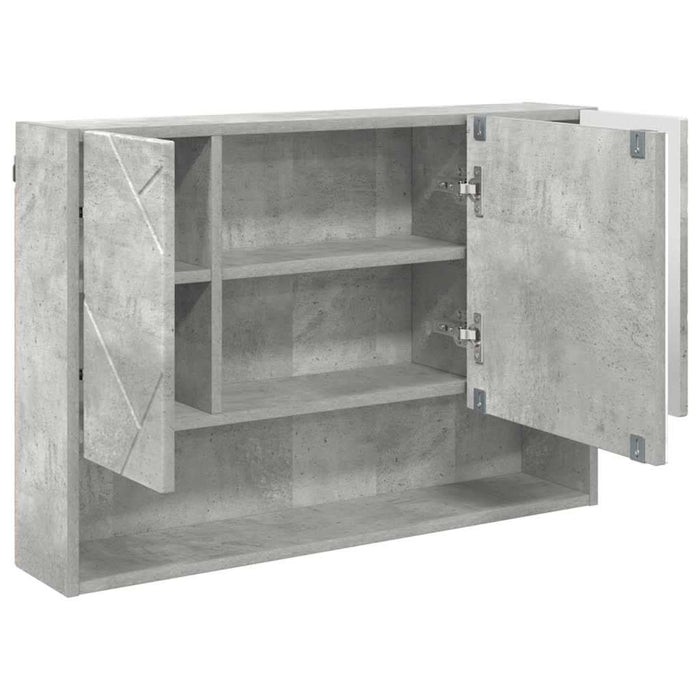 Dulap cu oglindă Gri din beton 80 x 17 x 55 cm Lemn compozit WALTI