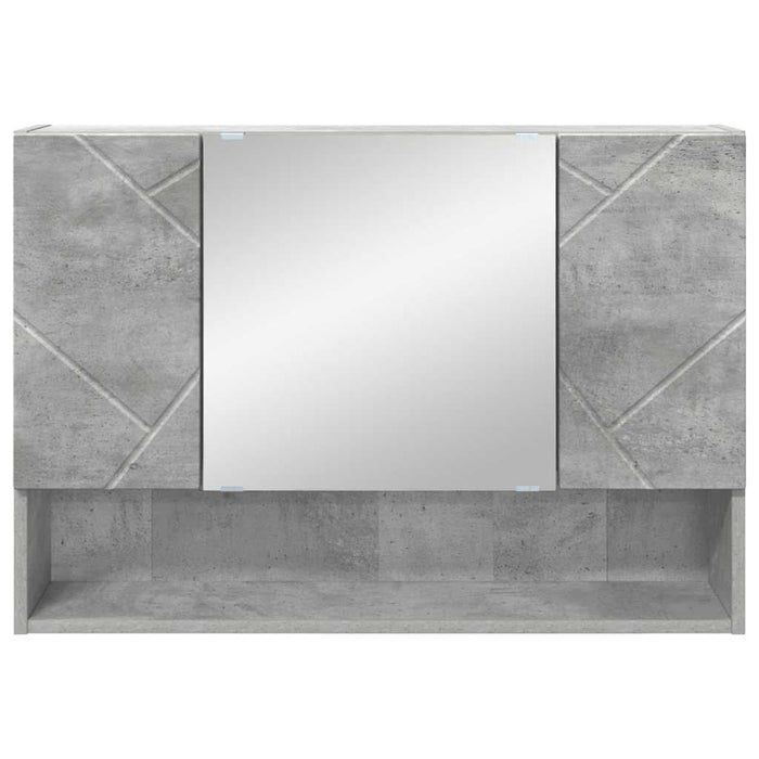 Dulap cu oglindă Gri din beton 80 x 17 x 55 cm Lemn compozit WALTI