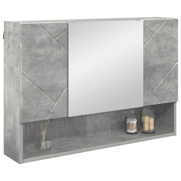Dulap cu oglindă Gri din beton 80 x 17 x 55 cm Lemn compozit WALTI