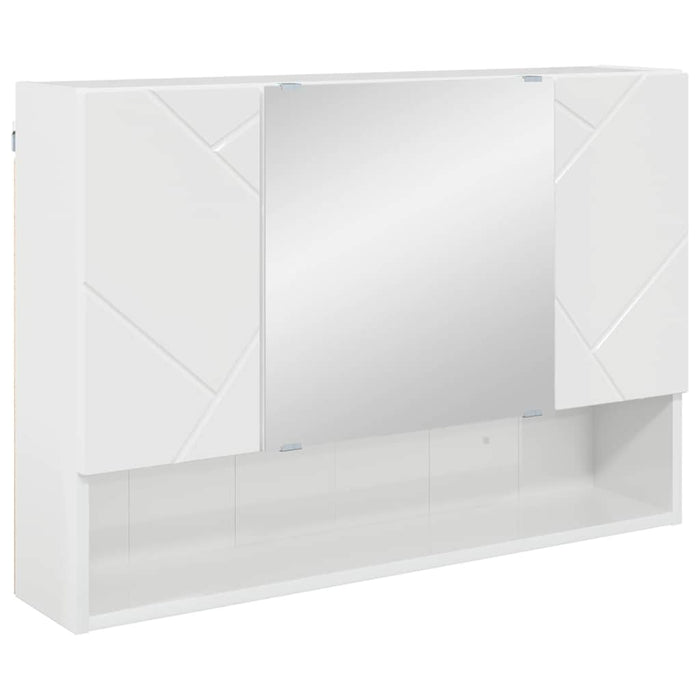 Dulap cu oglindă pentru baie Alb foarte lucios 80 x 17 x 55 cm - WALTI WALTI