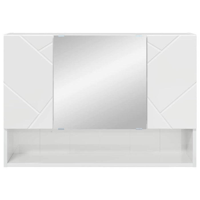 Dulap cu oglindă pentru baie Alb foarte lucios 80 x 17 x 55 cm - WALTI WALTI