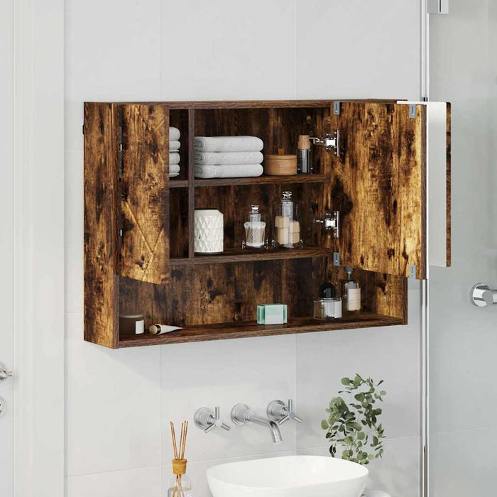 Dulap cu oglindă Stejar fumuriu 80 x 17 x 55 cm Lemn compozit WALTI