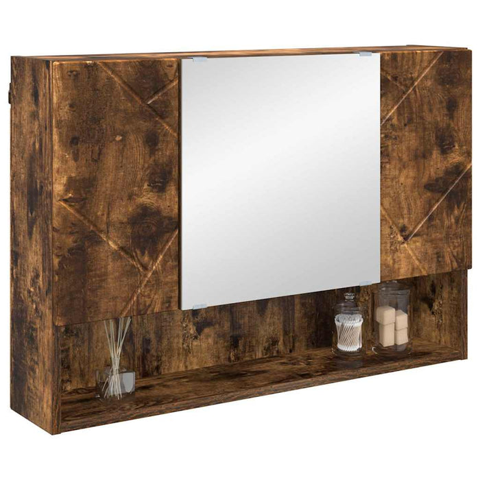 Dulap cu oglindă Stejar fumuriu 80 x 17 x 55 cm Lemn compozit WALTI