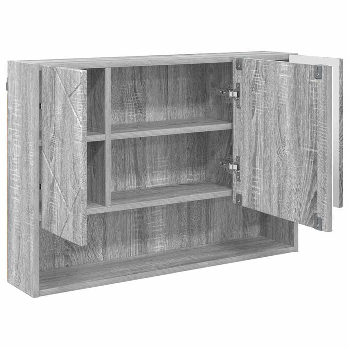 Dulap cu oglindă Gri Sonoma 80 x 17 x 55 cm Lemn compozit WALTI