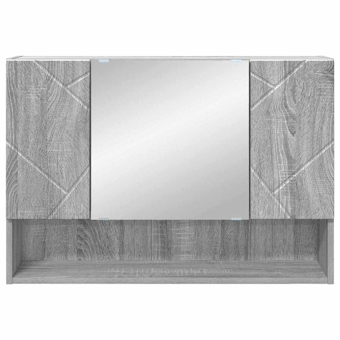 Dulap cu oglindă Gri Sonoma 80 x 17 x 55 cm Lemn compozit WALTI