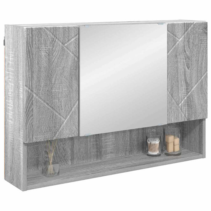 Dulap cu oglindă Gri Sonoma 80 x 17 x 55 cm Lemn compozit WALTI