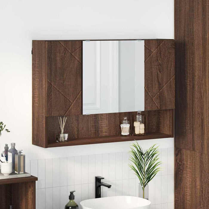 Dulap cu oglindă Stejar închis 80 x 17 x 55 cm Lemn prelucrat WALTI