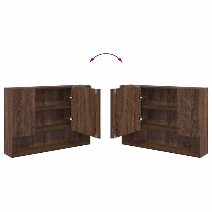 Dulap cu oglindă Stejar închis 80 x 17 x 55 cm Lemn prelucrat WALTI