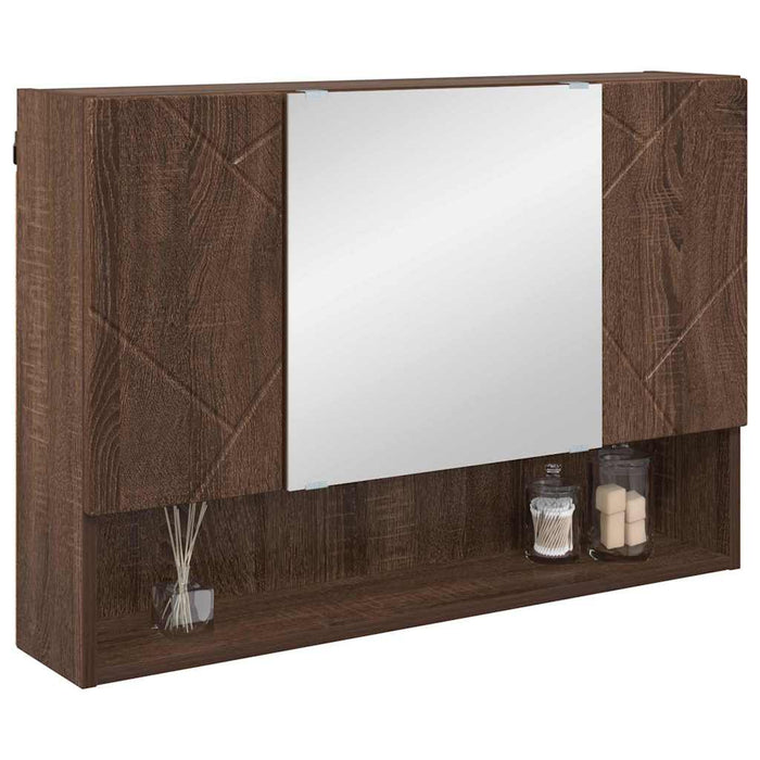 Dulap cu oglindă Stejar închis 80 x 17 x 55 cm Lemn prelucrat WALTI