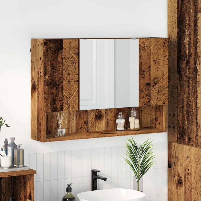 Dulap cu oglindă Lemn vechi 80 x 17 x 55 cm Lemn compozit WALTI