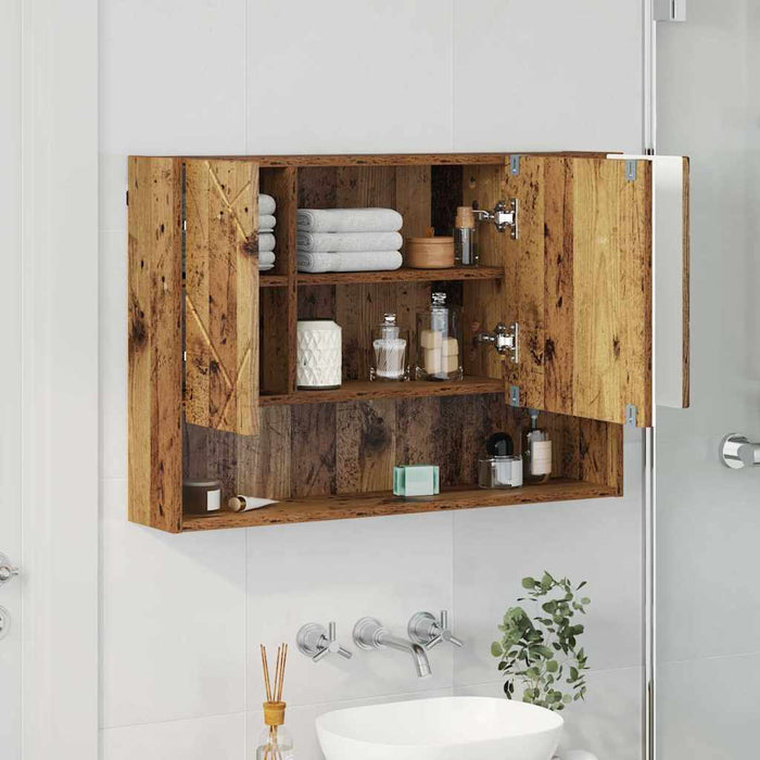 Dulap cu oglindă Lemn vechi 80 x 17 x 55 cm Lemn compozit WALTI