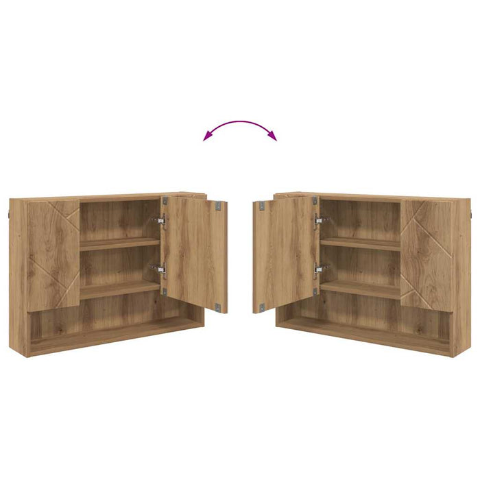 Dulap cu oglindă Stejar Artizanal 80 x 17 x 55 cm Lemn compozit WALTI