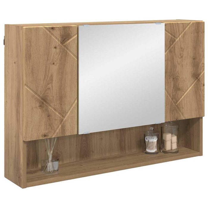 Dulap cu oglindă Stejar Artizanal 80 x 17 x 55 cm Lemn compozit WALTI