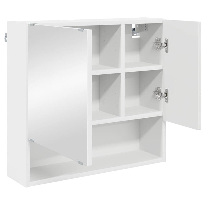 Dulap cu oglindă cu raft Alb 59 x 17 x 55 cm Lemn compozit - WALTI WALTI