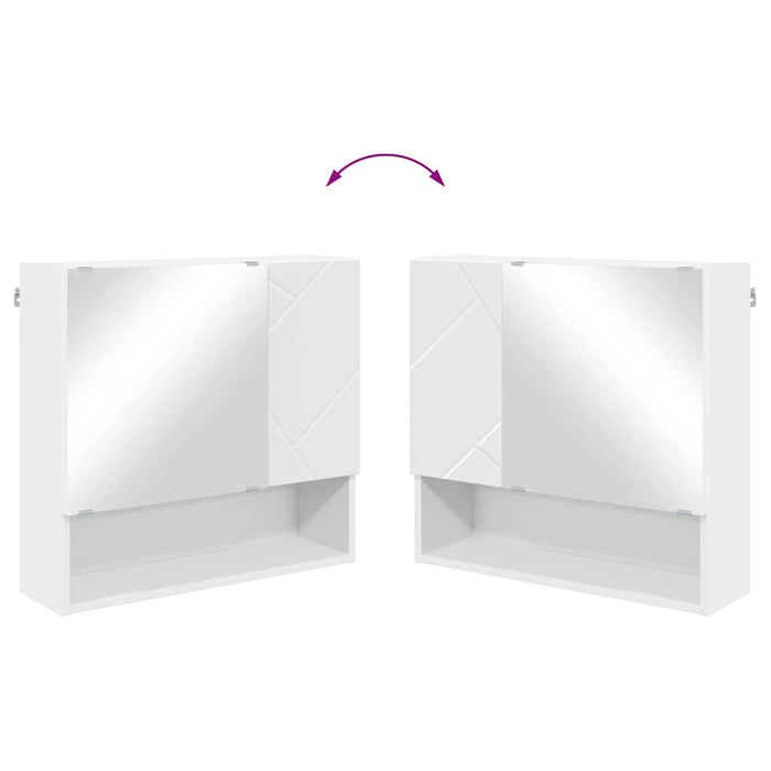 Dulap cu oglindă cu raft Alb 59 x 17 x 55 cm Lemn compozit - WALTI WALTI