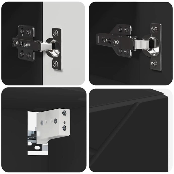 Dulap cu oglindă cu raft Negru 59 x 17 x 55 cm Lemn compozit - WALTI WALTI
