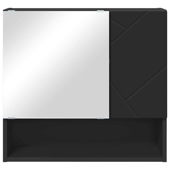 Dulap cu oglindă cu raft Negru 59 x 17 x 55 cm Lemn compozit - WALTI WALTI