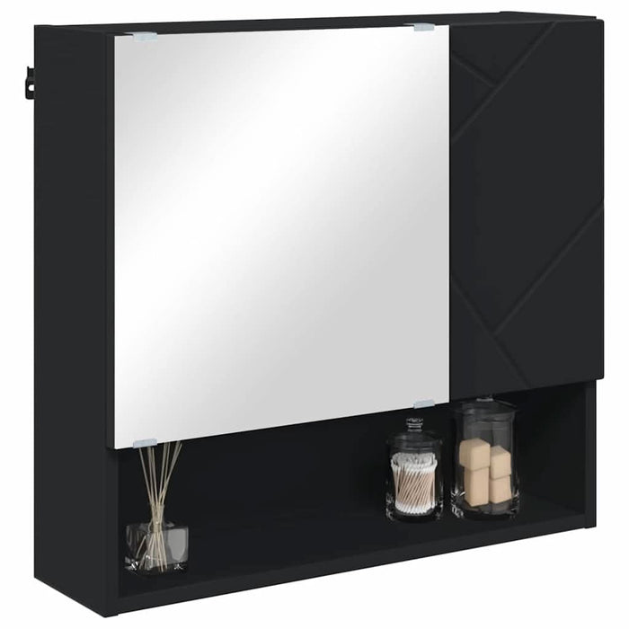 Dulap cu oglindă cu raft Negru 59 x 17 x 55 cm Lemn compozit - WALTI WALTI