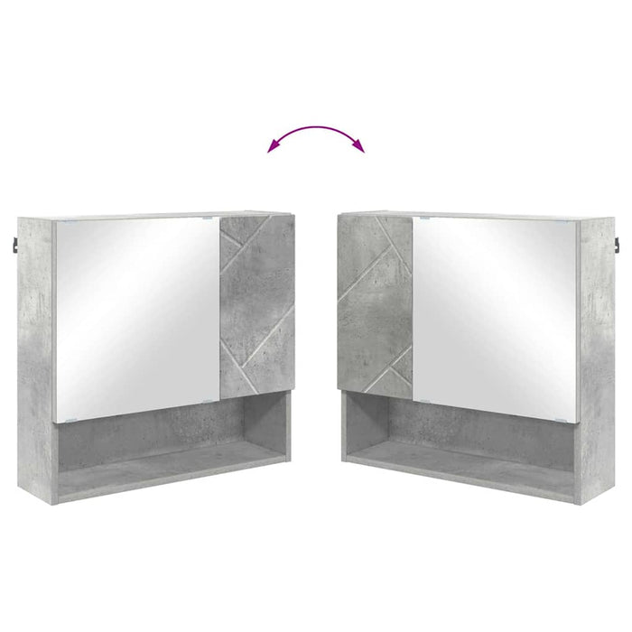 Dulap cu oglindă cu ușă Gri beton 59 x 17 x 55 cm Lemn compozit - WALTI WALTI