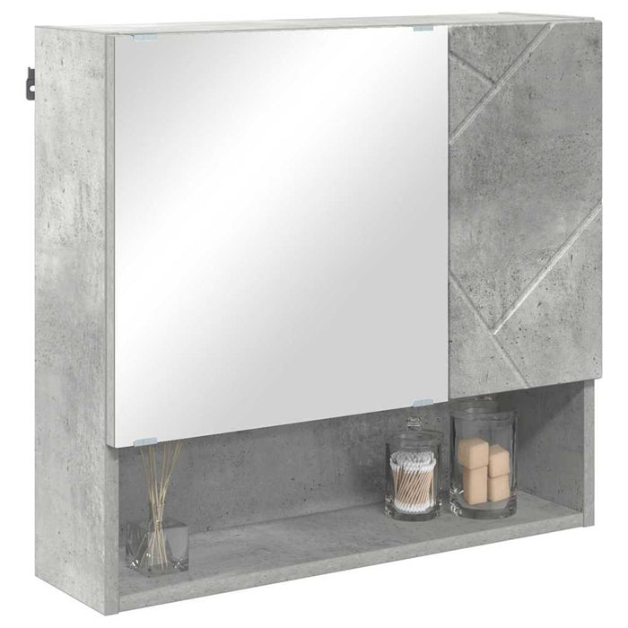 Dulap cu oglindă cu ușă Gri beton 59 x 17 x 55 cm Lemn compozit - WALTI WALTI