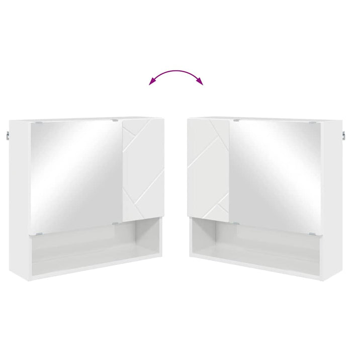 Dulap cu oglindă cu raft Alb foarte lucios 59 x 17 x 55 cm - WALTI WALTI