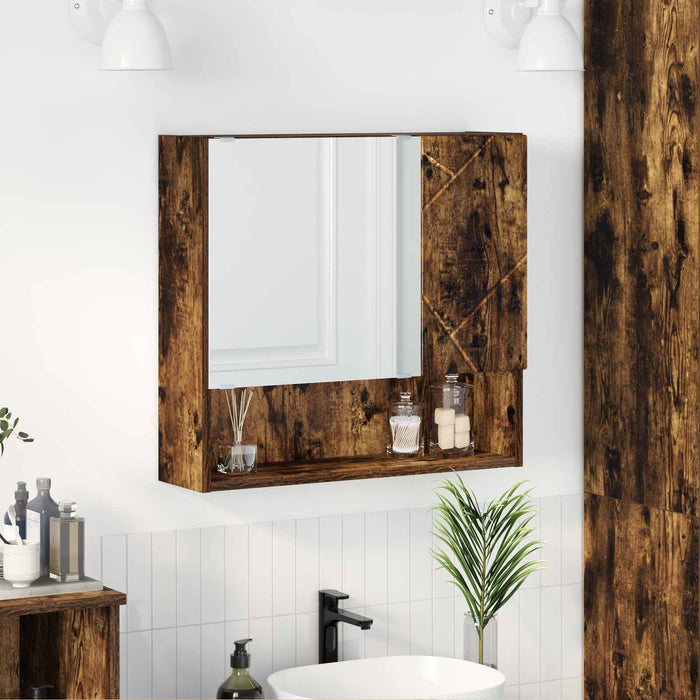 Dulap cu oglindă Stejar fumuriu 59 x 17 x 55 cm Lemn prelucrat - WALTI WALTI