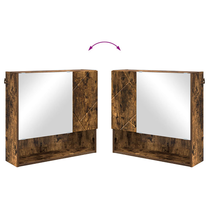 Dulap cu oglindă Stejar fumuriu 59 x 17 x 55 cm Lemn prelucrat - WALTI WALTI