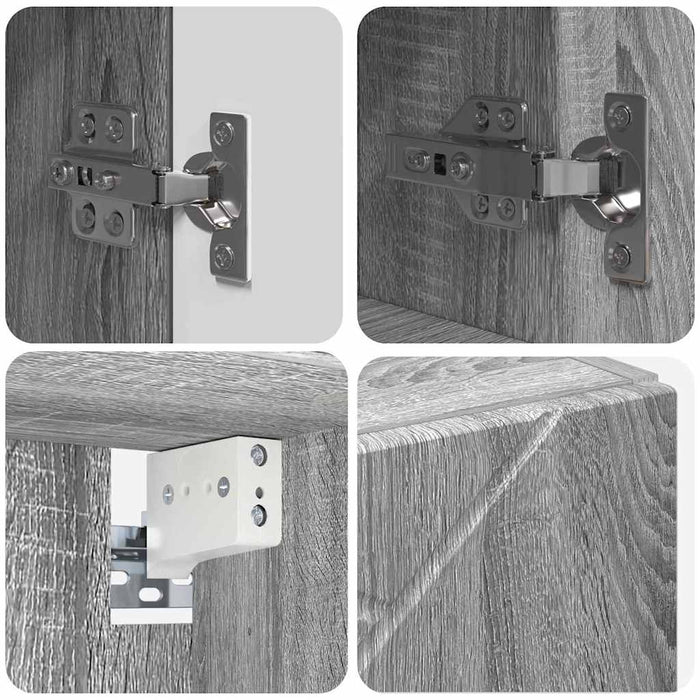 Dulap cu oglindă Gri Sonoma 59 x 17 x 55 cm Lemn prelucrat WALTI