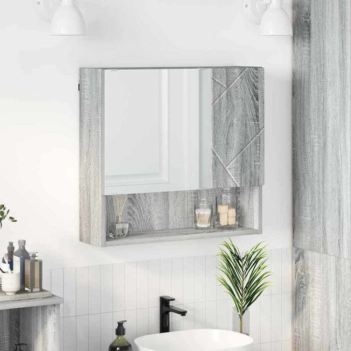 Dulap cu oglindă Gri Sonoma 59 x 17 x 55 cm Lemn prelucrat WALTI