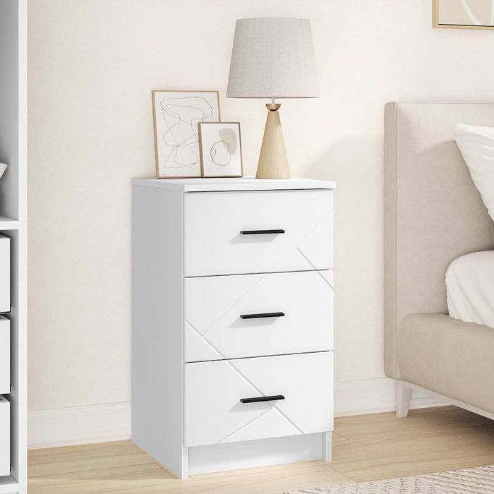 Dulap de noapte cu sertar Alb 38 x 38 x 66 cm Lemn compozit - WALTI WALTI