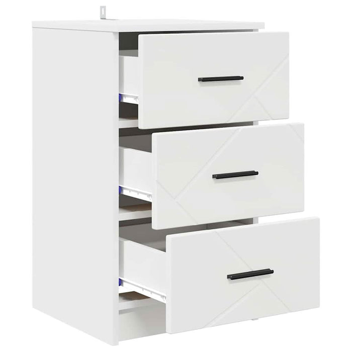 Dulap de noapte cu sertar Alb 38 x 38 x 66 cm Lemn compozit - WALTI WALTI