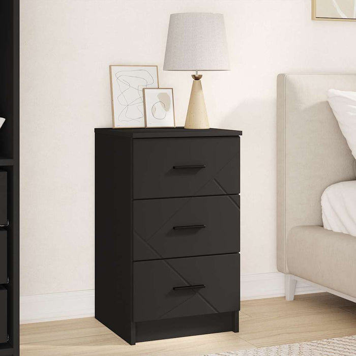 Dulap de noapte cu sertar Negru 38 x 38 x 66 cm Lemn compozit - WALTI WALTI