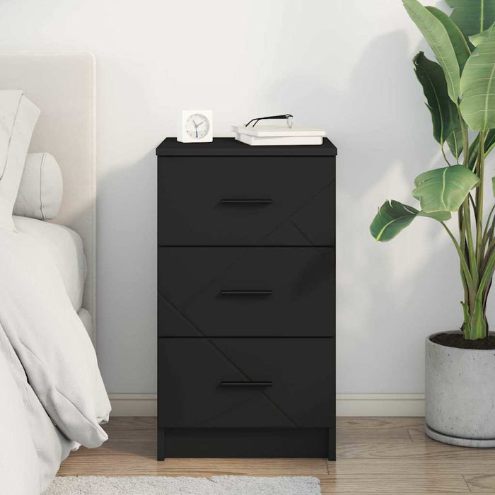 Dulap de noapte cu sertar Negru 38 x 38 x 66 cm Lemn compozit - WALTI WALTI