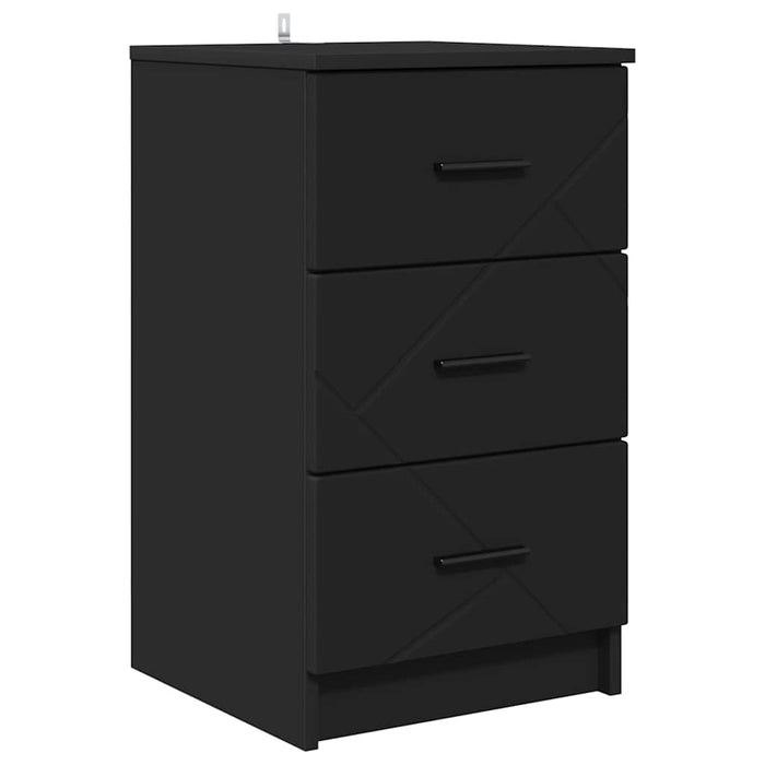 Dulap de noapte cu sertar Negru 38 x 38 x 66 cm Lemn compozit - WALTI WALTI