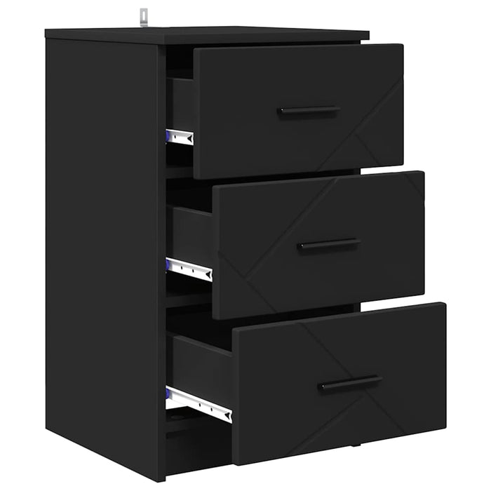 Dulap de noapte cu sertar Negru 38 x 38 x 66 cm Lemn compozit - WALTI WALTI