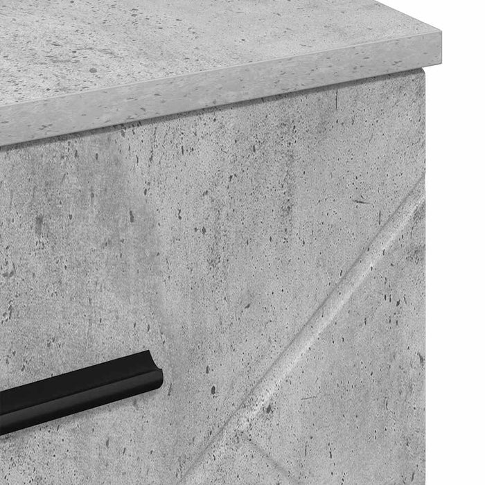 Dulap de noapte Gri beton 38 x 38 x 66 cm Lemn compozit - WALTI WALTI