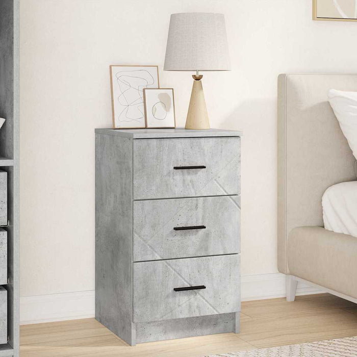 Dulap de noapte Gri beton 38 x 38 x 66 cm Lemn compozit - WALTI WALTI
