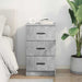 Dulap de noapte Gri beton 38 x 38 x 66 cm Lemn compozit - WALTI WALTI
