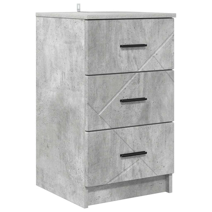 Dulap de noapte Gri beton 38 x 38 x 66 cm Lemn compozit - WALTI WALTI