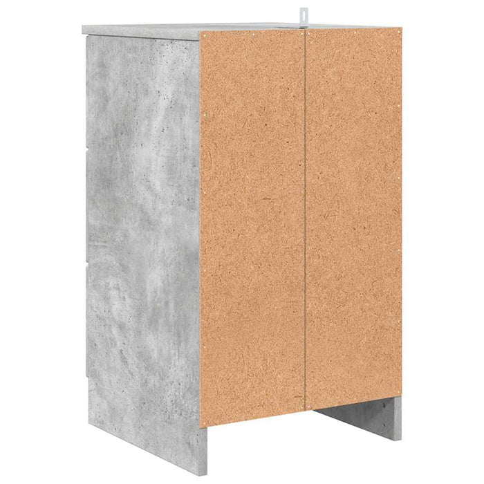 Dulap de noapte Gri beton 38 x 38 x 66 cm Lemn compozit - WALTI WALTI